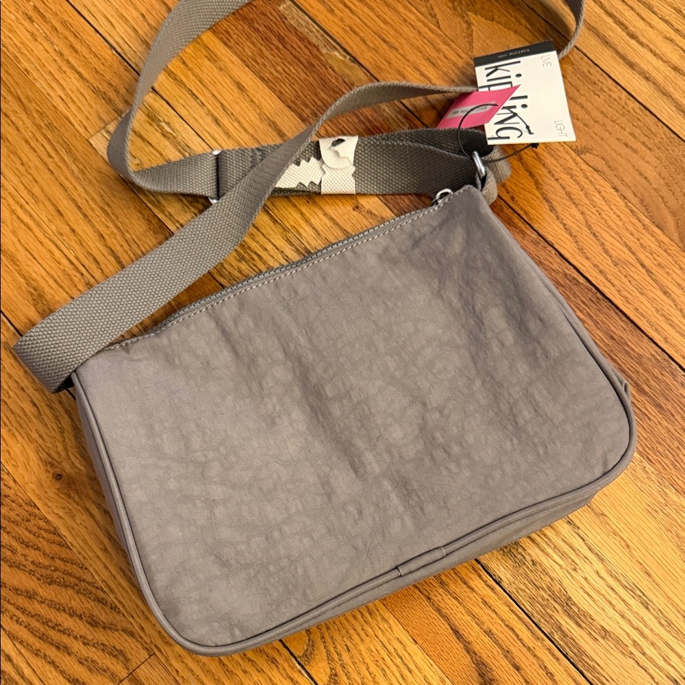 Kipling Gray Crossbody Messenger Bag with Monkey Charm - Picture 4 of 5